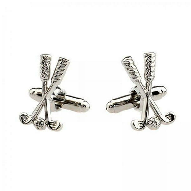 Men's 1 Pair Golf Time Button Covers Set Cufflinks - Silver - image 13