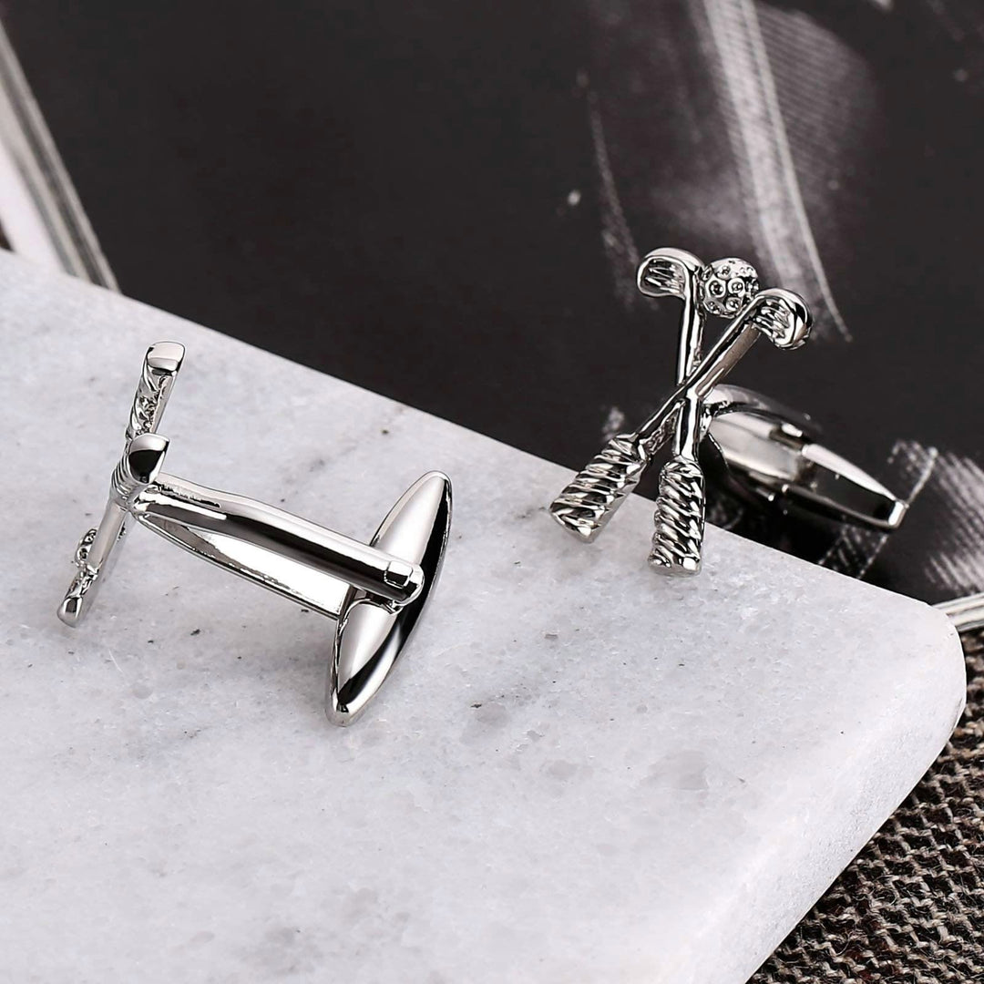Men's 1 Pair Golf Time Button Covers Set Cufflinks - image 3