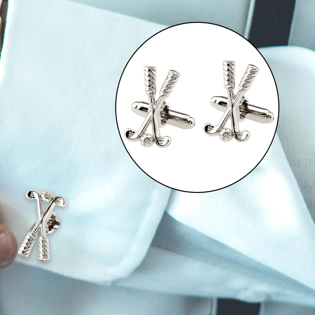 Men's 1 Pair Golf Time Button Covers Set Cufflinks - image 2