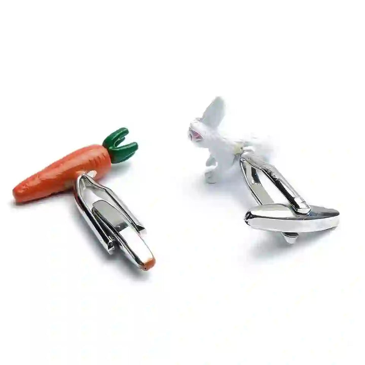 Men's 1 Pair Bunny And Carrot Button Covers Set Cufflinks - image 6