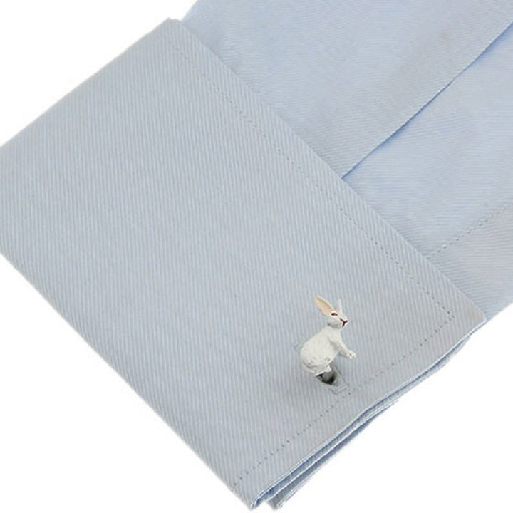 Men's 1 Pair Cute Bunny Button Covers Set Cufflinks - image 4