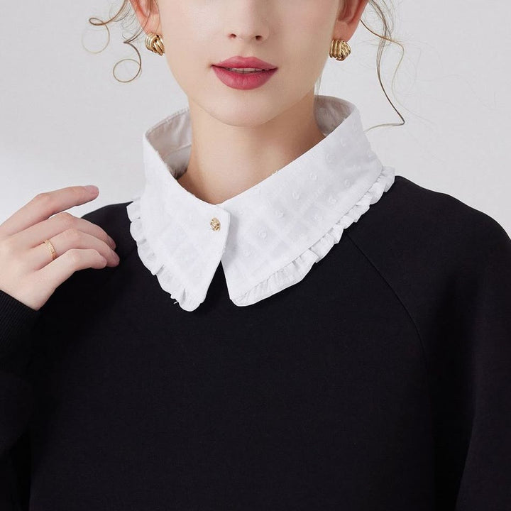 Petal lattice False Collar Detachable Half Shirt Blouse