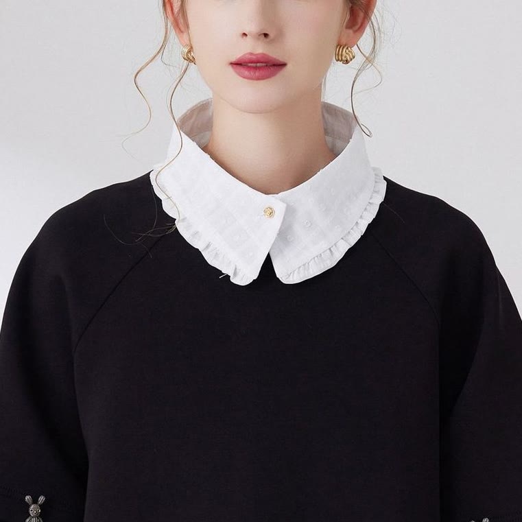 Petal lattice False Collar Detachable Half Shirt Blouse