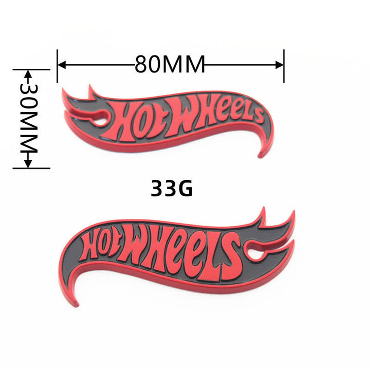 2Pcs HOT WHEELS Fire Shape Metal Sticker Car Badge