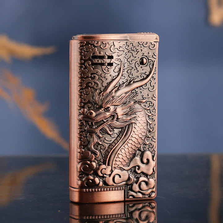 Retro Style Dragon Relief Refillable Kerosene Lighter