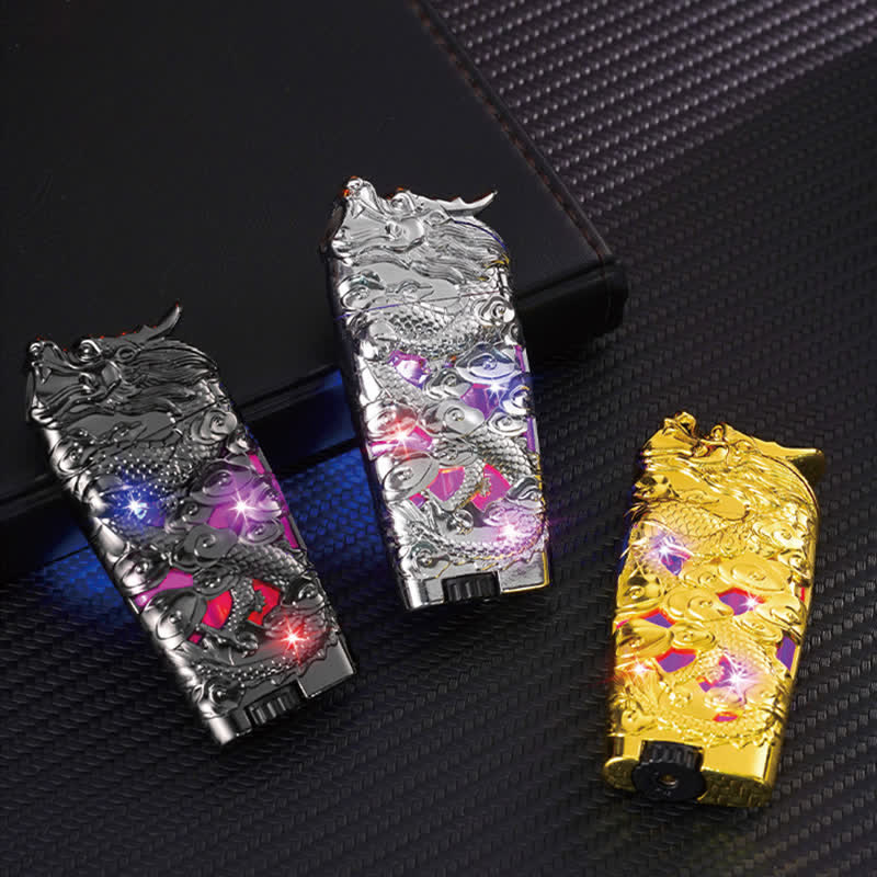 Cool Creative LED Flash Dragon Refillable Butane Lighter