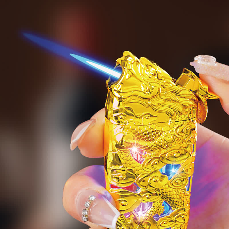 Cool Creative LED Flash Dragon Refillable Butane Lighter