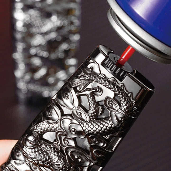 Cool Creative LED Flash Dragon Refillable Butane Lighter