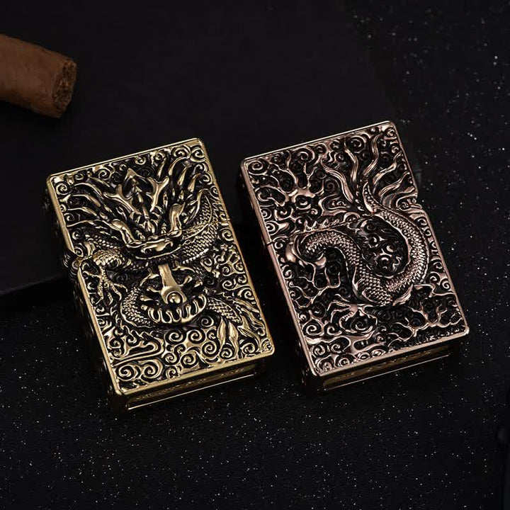 Classical Carving Dragon Refillable Kerosene Lighter