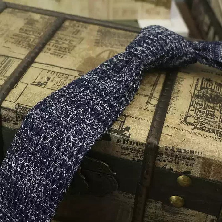 Men's Variegated Dark Color Knitted Necktie