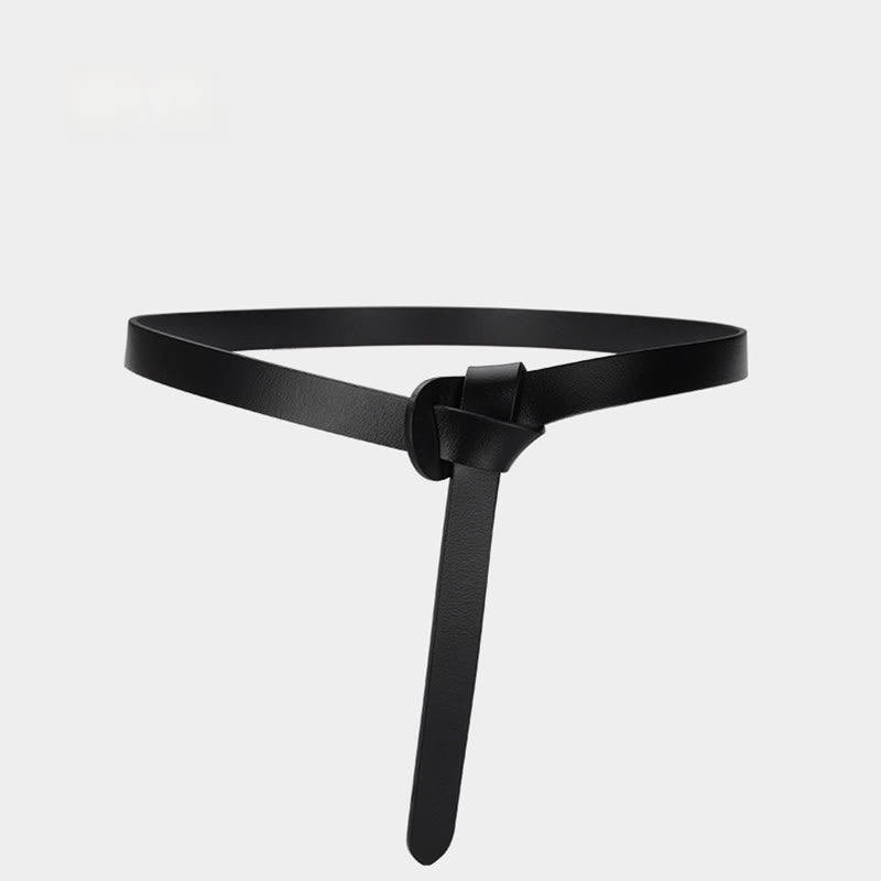 Classical Solid Color Knot Belt Decorative Leather Belt