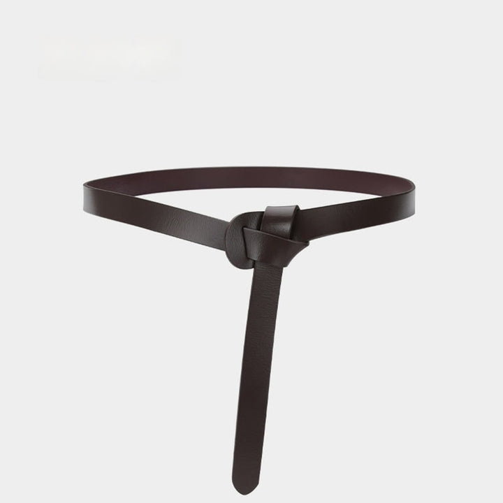 Classical Solid Color Knot Belt Decorative Leather Belt