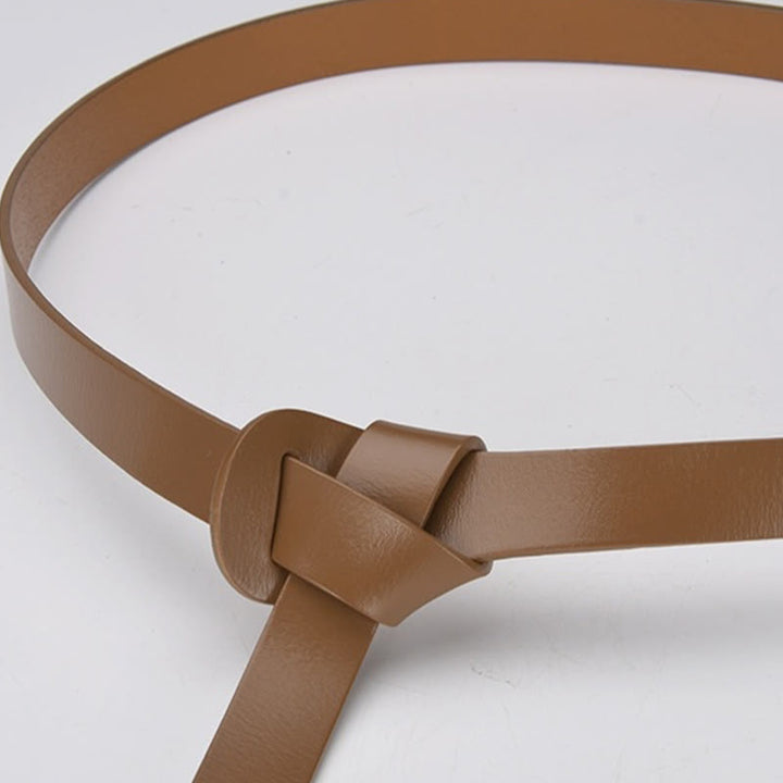 Classical Solid Color Knot Belt Decorative Leather Belt