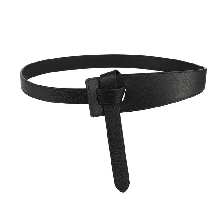 Solid Color Knot Belt Women's Dress Leather Belt