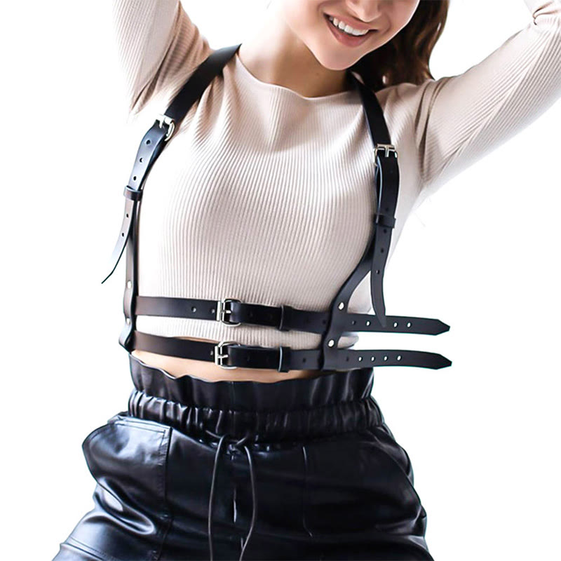 Punk Strap Corset Belt Women's Leather Chain Belt