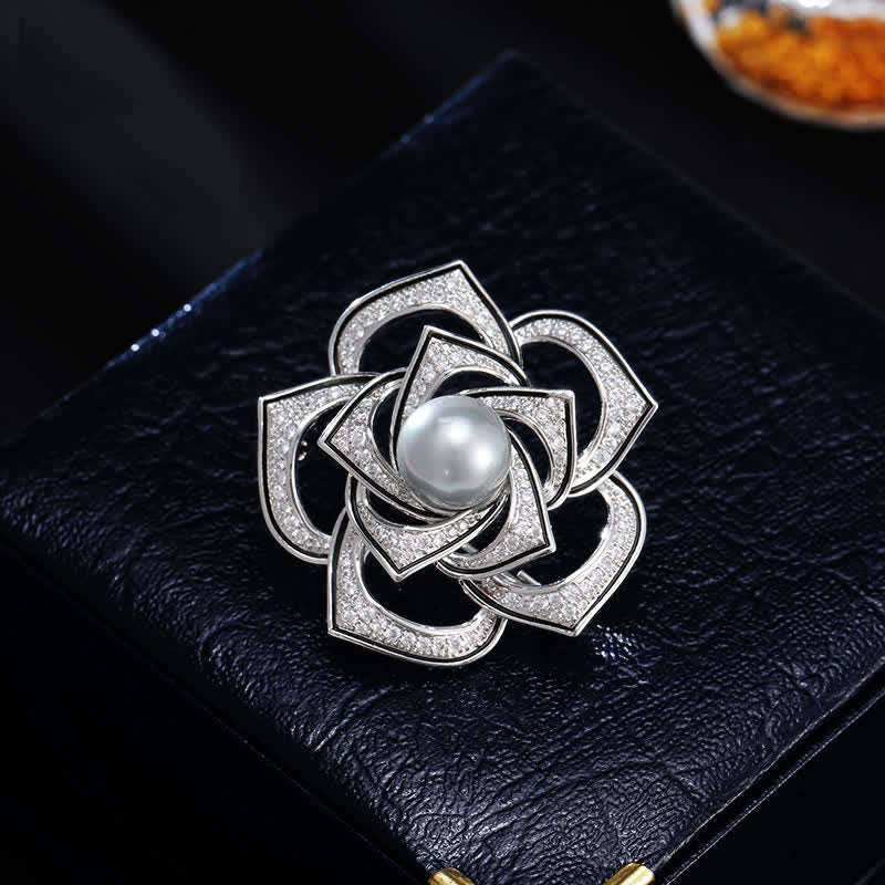 Women's Purity Camellia Pearl Brooch