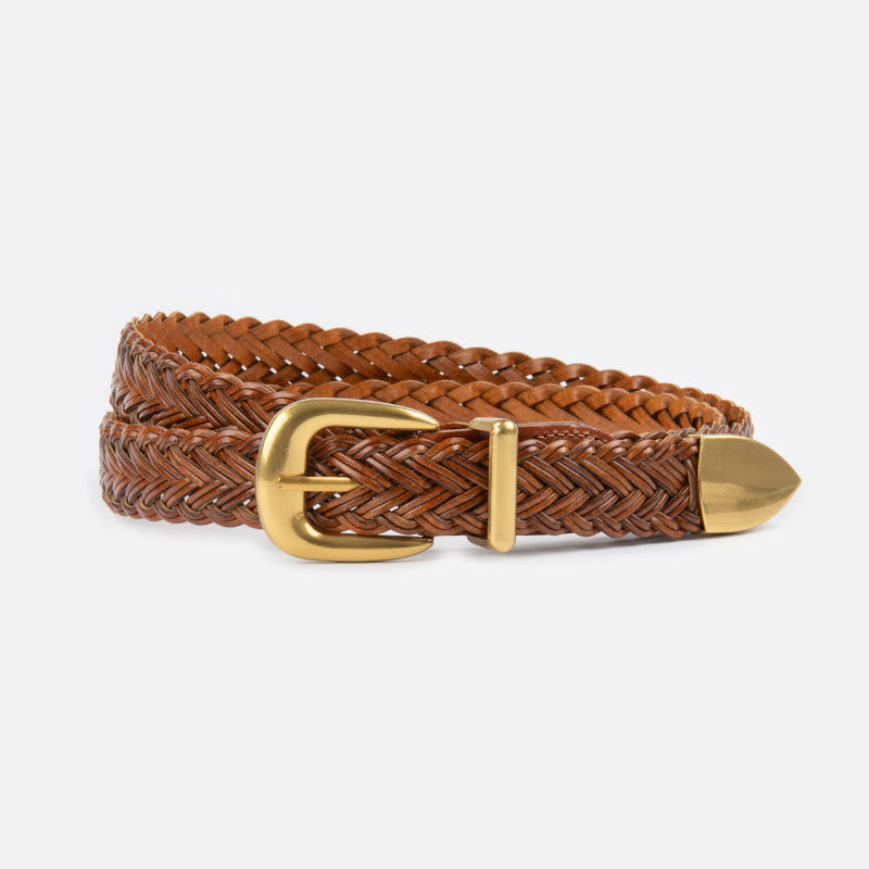 Vegan Leather Braided Belt Women's Waist Belt