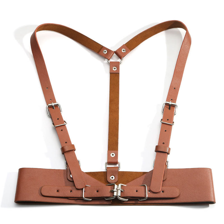 Steampunk Leather Waistband Adjustable Strap Corset Belt