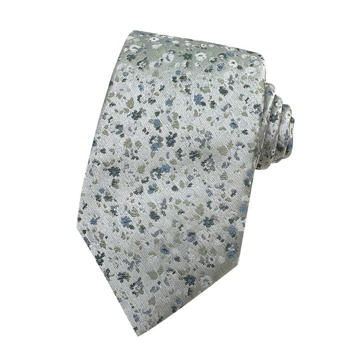 Men's Green Floral Jacquard Polyester Necktie