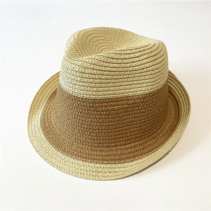 Funny Summer Color Matching Straw Fedora Hat