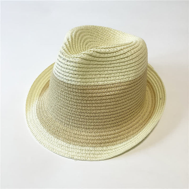 Funny Summer Color Matching Straw Fedora Hat