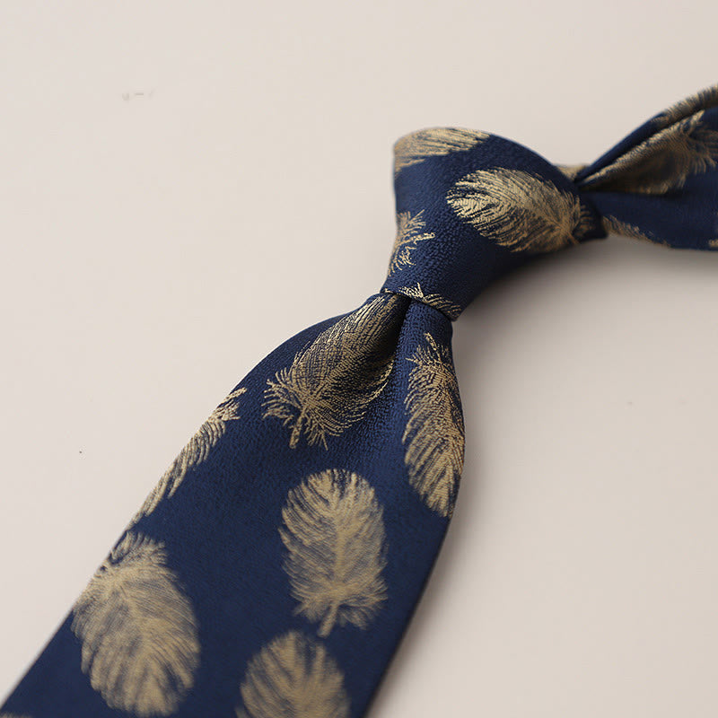 Men's Vintage Jacquard Fluttering Feathers Necktie