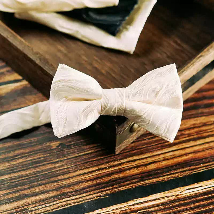 2Pcs Men's Three-Dimensional Vine Pattern Handkerchief Bow Tie