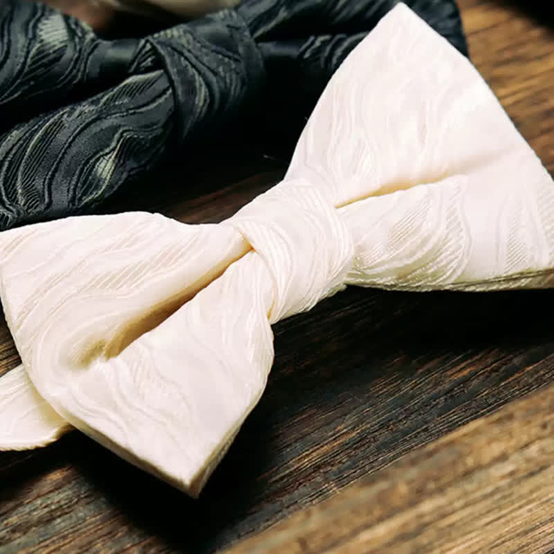 2Pcs Men's Three-Dimensional Vine Pattern Handkerchief Bow Tie