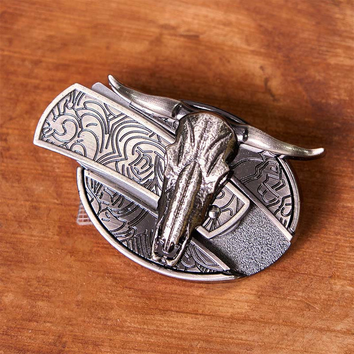 Western Cow DIY Hidden Knife Belt Buckle With Bull Ring Bundle Set - image 2