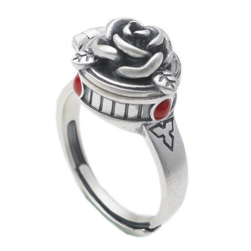 Rose Flower Adjustable Ring with Hidden Compartment - image 4