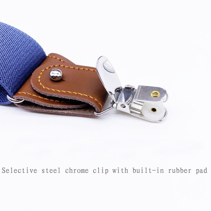 8Pcs Solid Color Combinable Buckle Adjustable Suspenders Set - image 9