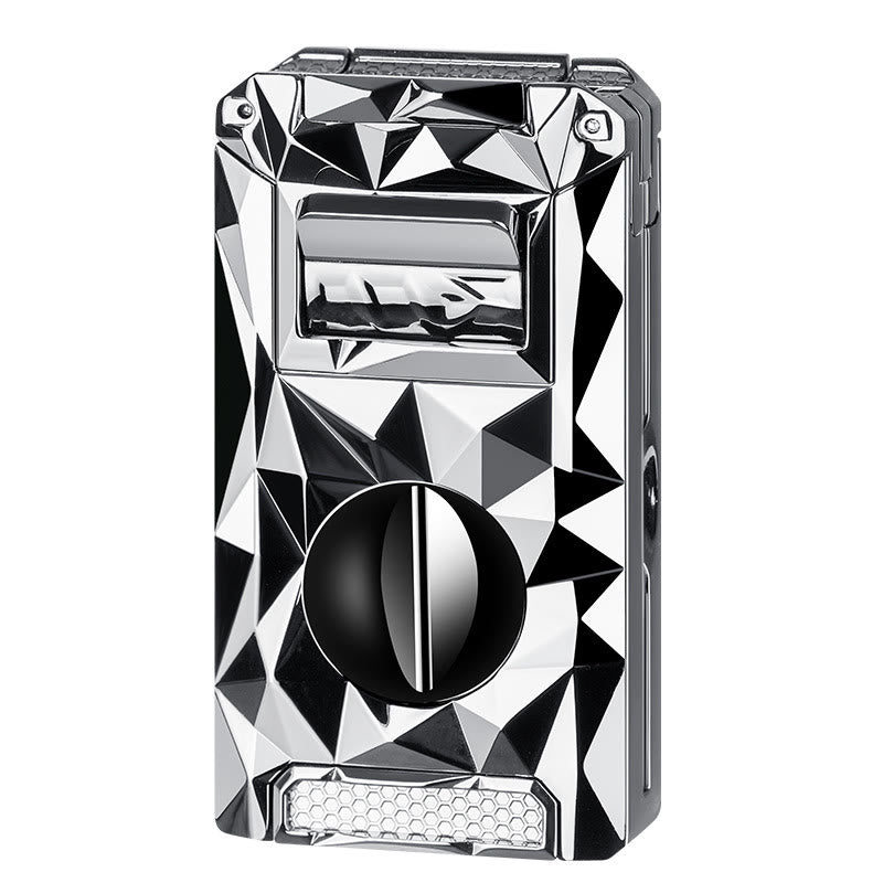 5 in 1 Multifunctional Cigar Cutter Tools Diamond Refillable Butane Lighter