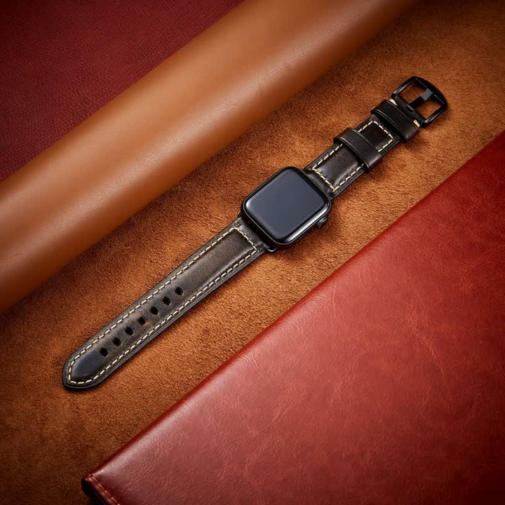 Classic Vintage Oil Wax Leather Watch Band