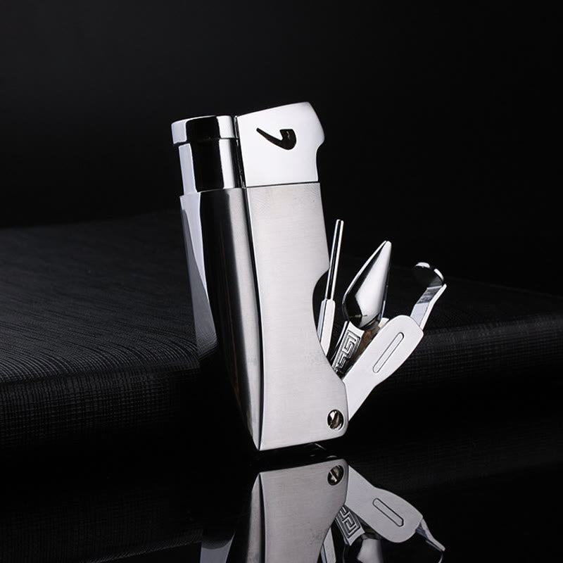 4 in 1 Pipe Special Tools Oblique Fire Refillable Butane Lighter  - image 4