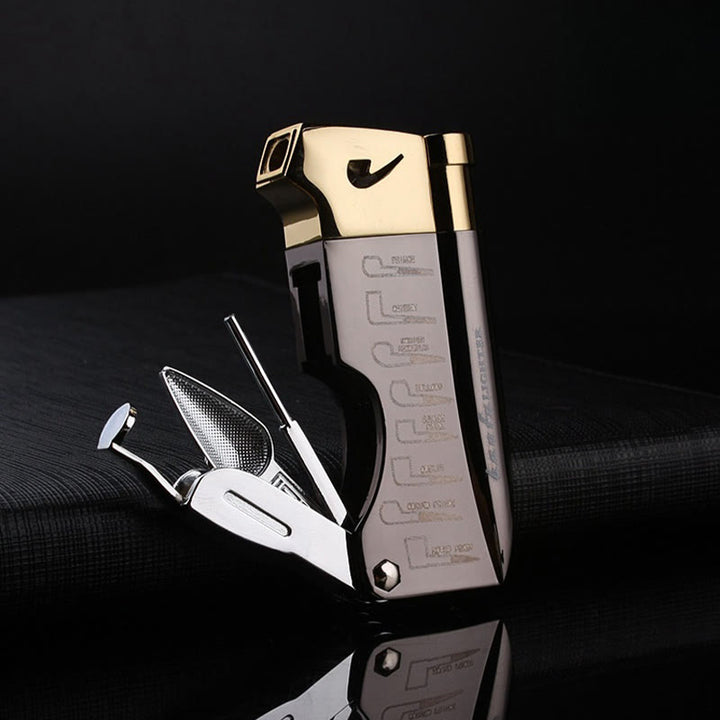 4 in 1 Pipe Special Tools Oblique Fire Refillable Butane Lighter  - Black - image 8