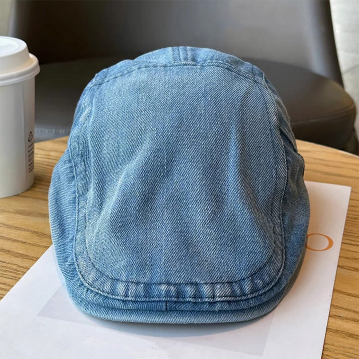 Classic Denim Adjustable Flat Cap Beret Cap