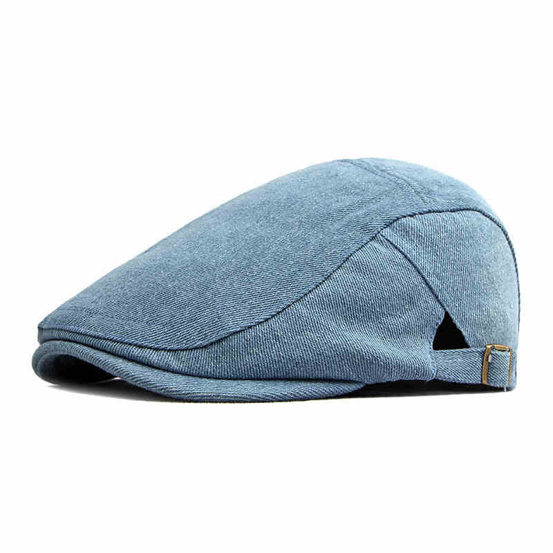 Classic Denim Adjustable Golf Flat Hat Beret Cap