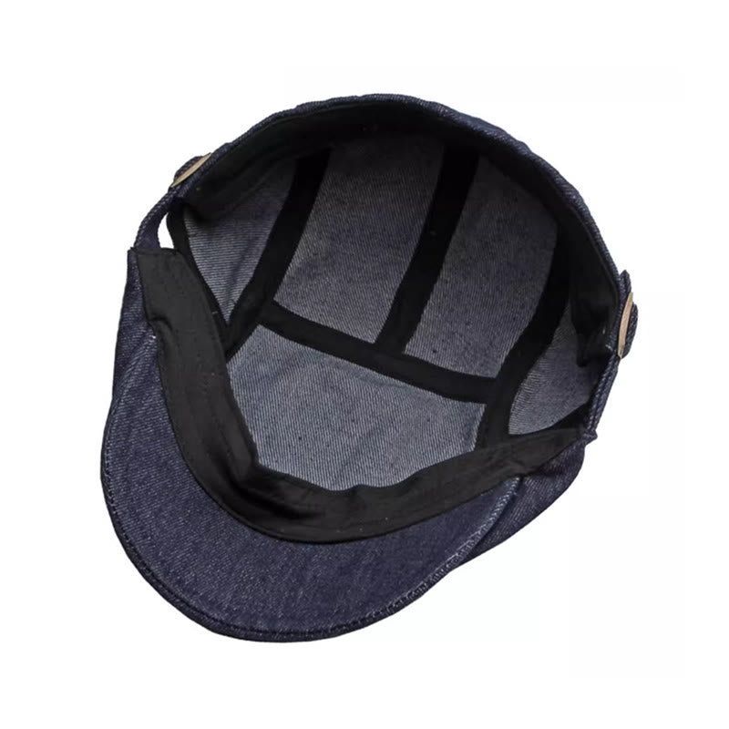 Classic Denim Adjustable Golf Flat Hat Beret Cap