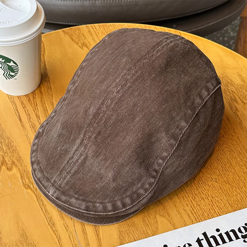 Fashion Washed Denim Newsboy Flat Cap Beret Cap