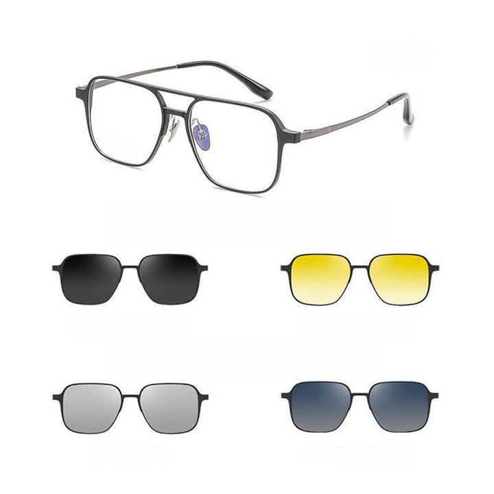 5Pcs Magnetic Polarized Lenses & Eyeglass Frames Sunglasses