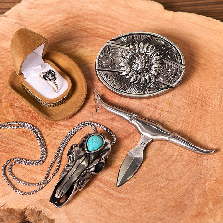 Sunflower DIY Hidden Knife Belt Buckle With Longhorn Pendant Bundle Set (PRE-SALE) - image 2