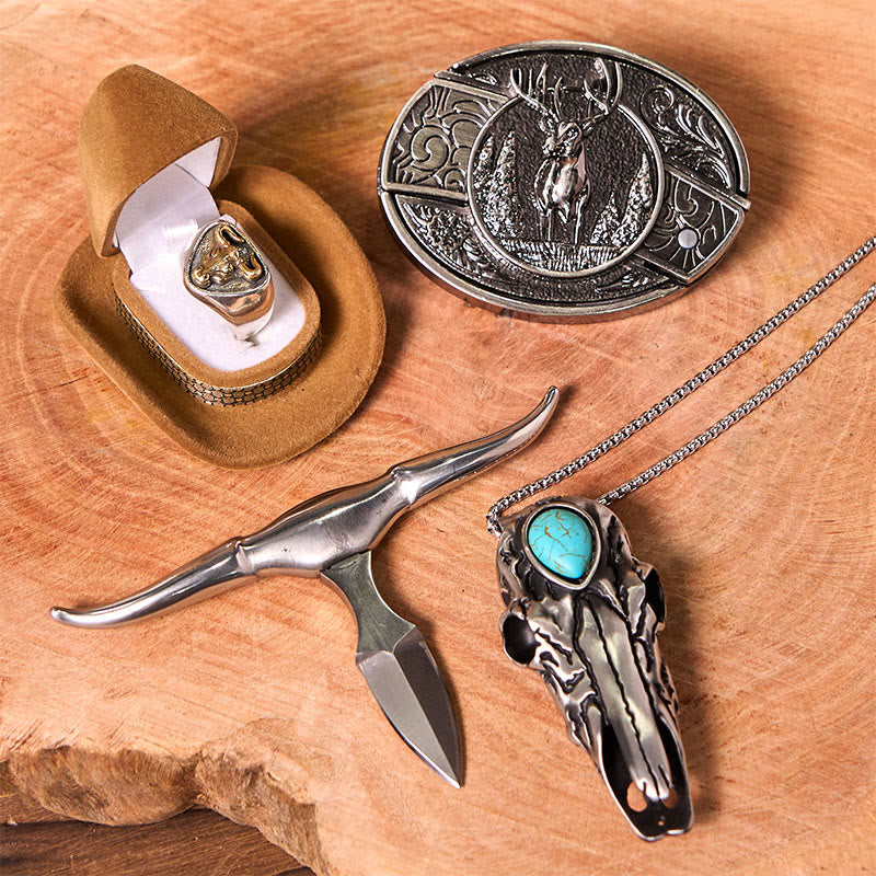 Forest Deer DIY Hidden Knife Belt Buckle With Bull Ring Bundle Set (PRE-SALE) - image 2