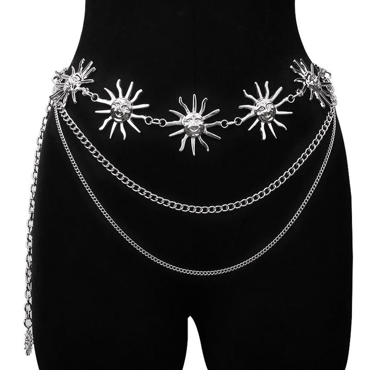 Women's Moon And Star Chain Belt Metal Waist Chain