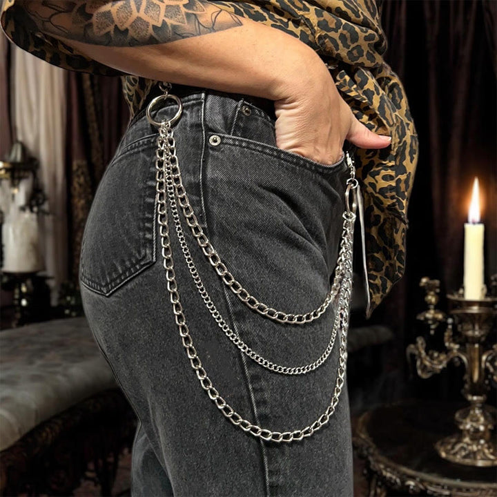 Punk Belt Chain Three Layers Gothic Waist Chain