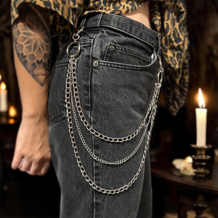 Punk Belt Chain Three Layers Gothic Waist Chain