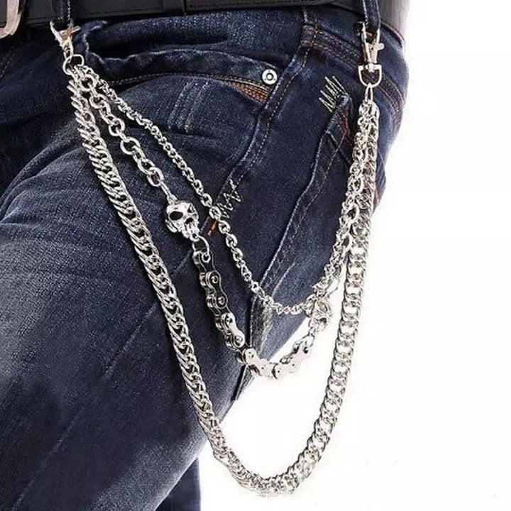 Skull Belt Chain Three Layers Gothic Waist Chain