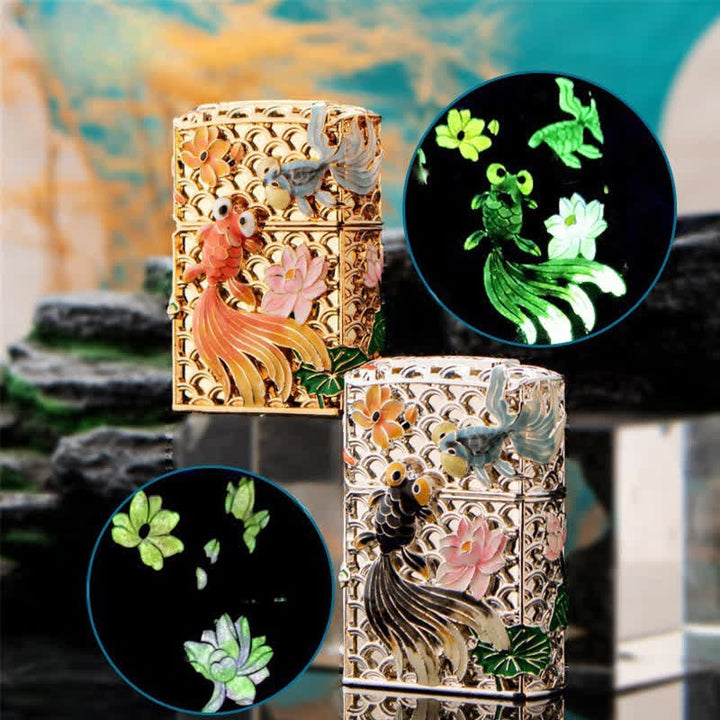 Luminous Goldfish Flower Refillable Kerosene Lighter