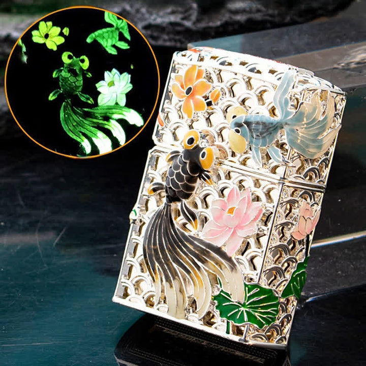 Luminous Goldfish Flower Refillable Kerosene Lighter