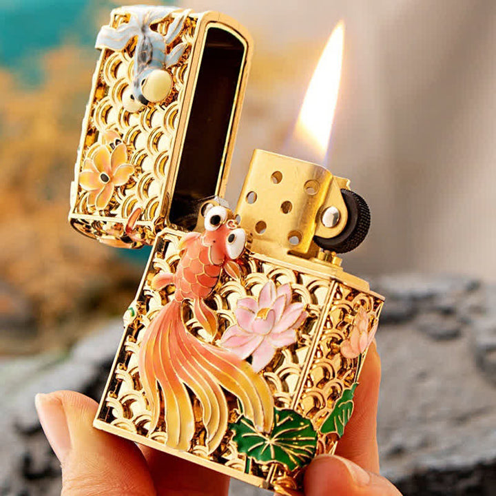 Luminous Goldfish Flower Refillable Kerosene Lighter