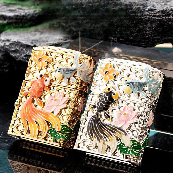Luminous Goldfish Flower Refillable Kerosene Lighter